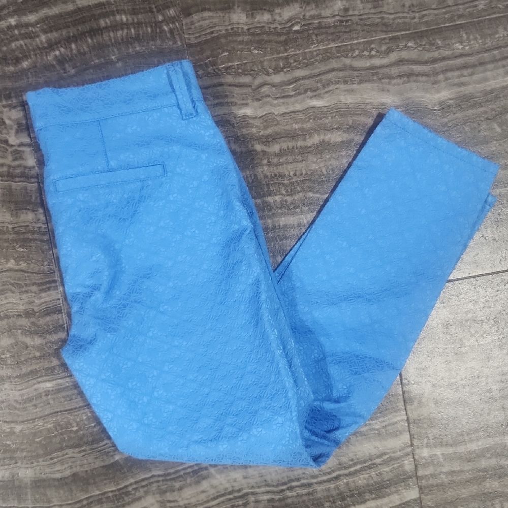 NYDJ blue lace ankle pants Size 8